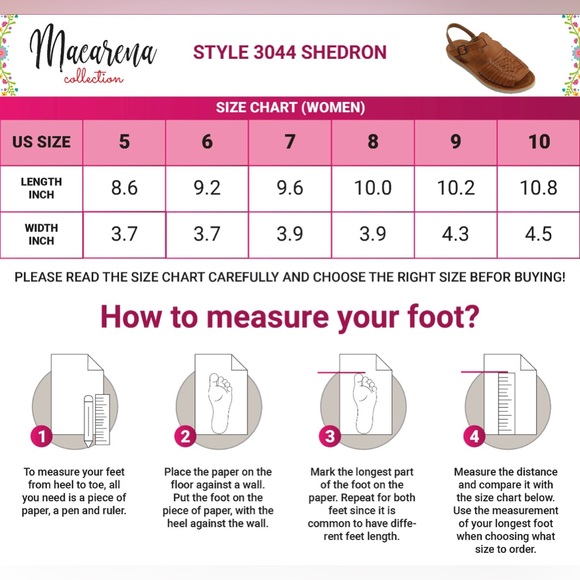 Macarena Collection Mexican Huarache Genuine Leather Boho Sandals Size 9 NWOT - Picture 6 of 6